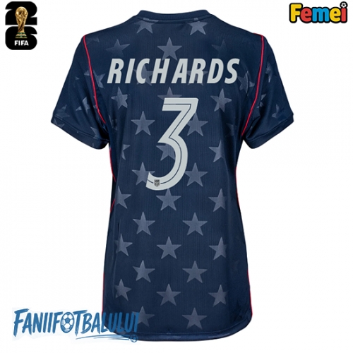 Statele Unite Chris Richards #3 Echipament de Fotbal Replică Mondial 2026 Femei Deplasare Statele Unite Chris Richards #3 Echipament de Fotbal Replică Mondial 2026 Femei Deplasare